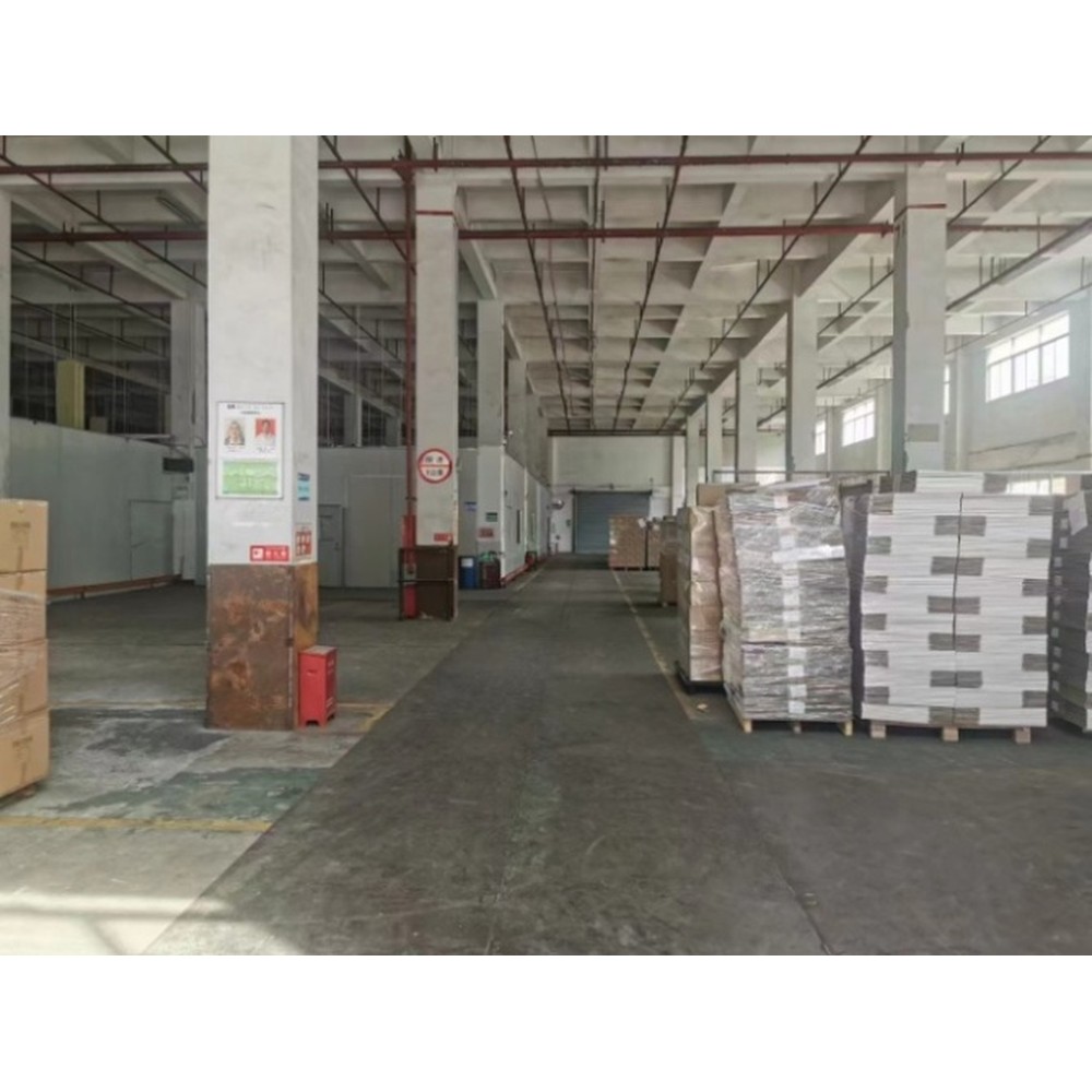 Warehouse receiving area with palletized inventory
